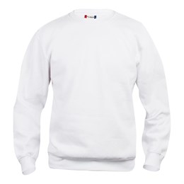 Basic Roundneck Sweatshirt, Hvid