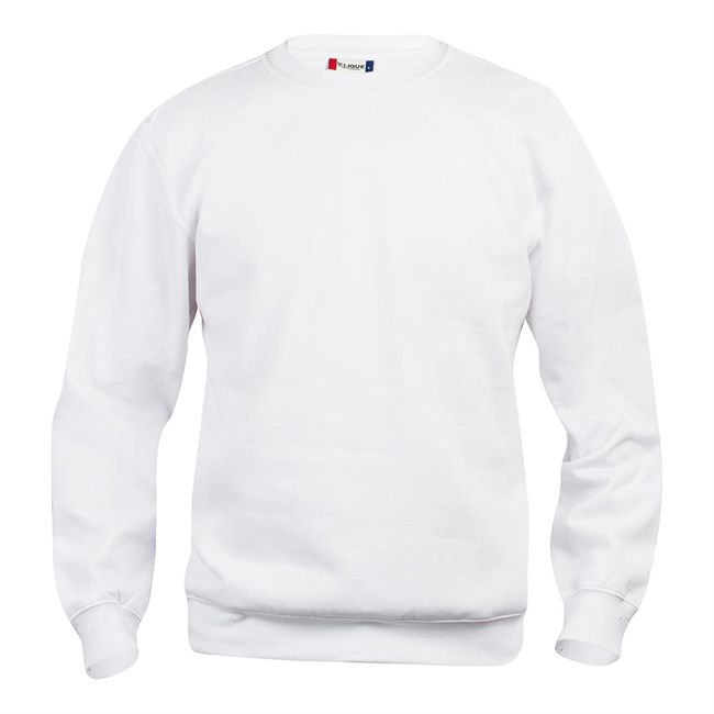 Basic Roundneck Sweatshirt, Hvid