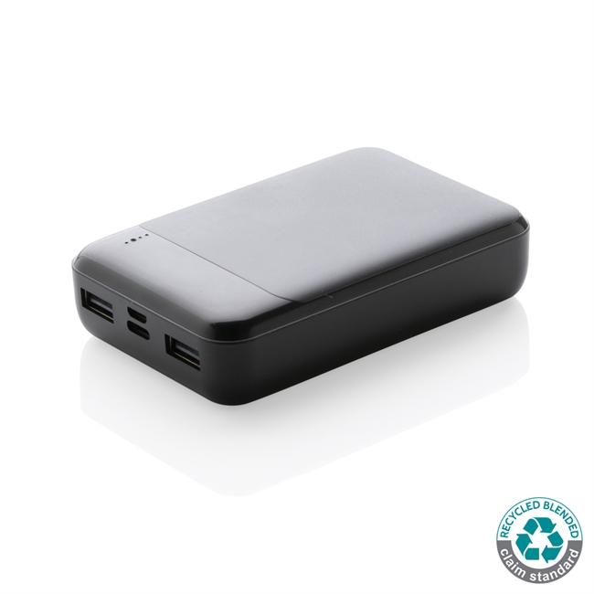 10.000 mAh powerbank i RCS standard genanvendt plast
