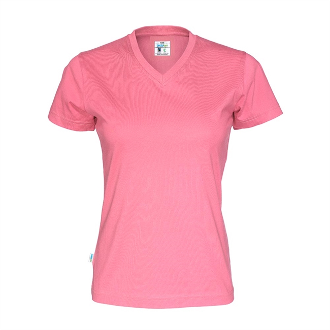 Cottover, T-Shirt V-Hals, Dame, Pink