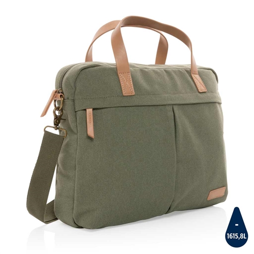 Impact AWARE™ 16 oz. laptop taske i genanvendt kanvas, grøn