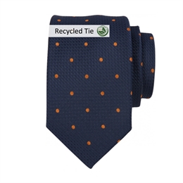 Slips, Prikket Blå Brun, Recycled Tie