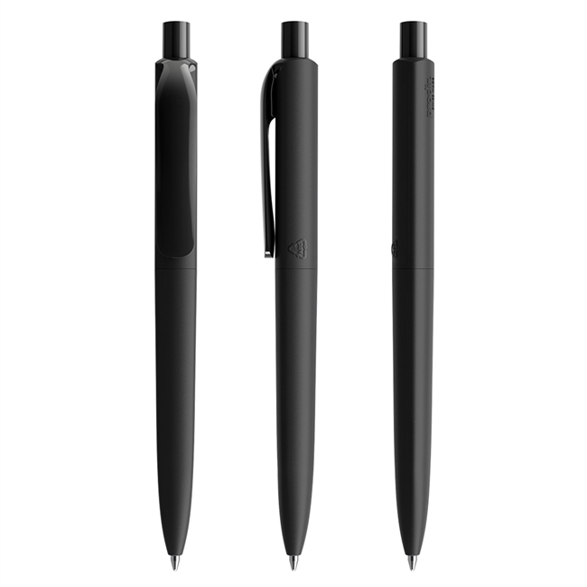 Prodir Pen, DS8, mat sort, poleret klip og trykknap, genanvendt plastik