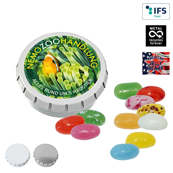 Super mini klik klak dåse med amerikansk jelly beans