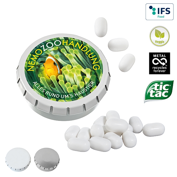 Super mini klik klak dåse med tic tac