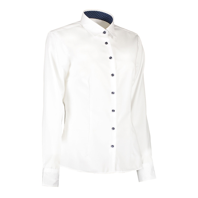 Seven Seas, Fine Twill Virginia Skjorte, Modern Fit, Dame, Hvid