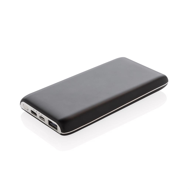 8.000 mAh trådløs powerbank med logolys