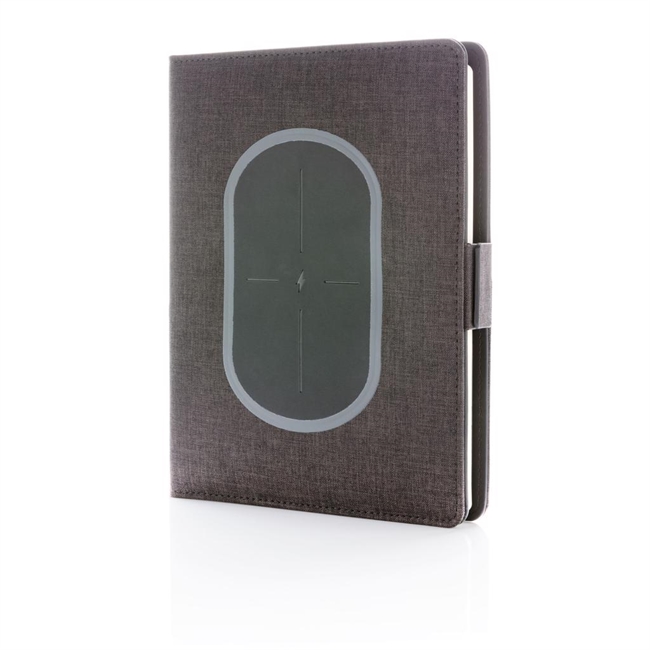 Air omslag til notesbog i A5-format med trådløs opladning